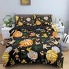 Bedding Set Evil Maple Leaf Pumpkin Theme Print Quilt Cover and Pillowcase 2/3 Pieces EU/US/AU/UK Single Double Bed Home Decoration