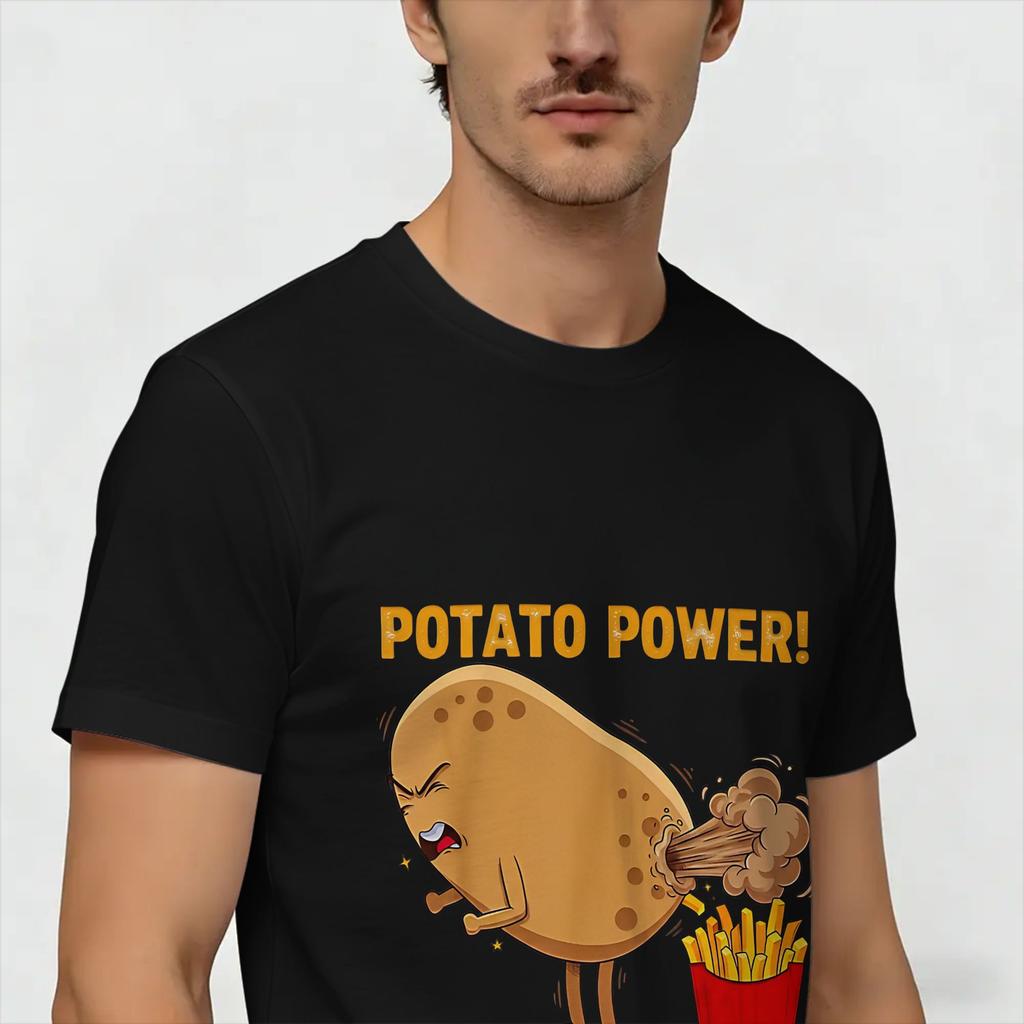 Funny Potato Farting Frenc T Shirt Summer Trendy Cool TShirts Unisex Cotton ONeck Clothing Short Sleeve Streetwear Tops
