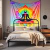 Watercolor color-block tapestry world map fabric wall hanging for bedroom and study room wall decoration background fabric