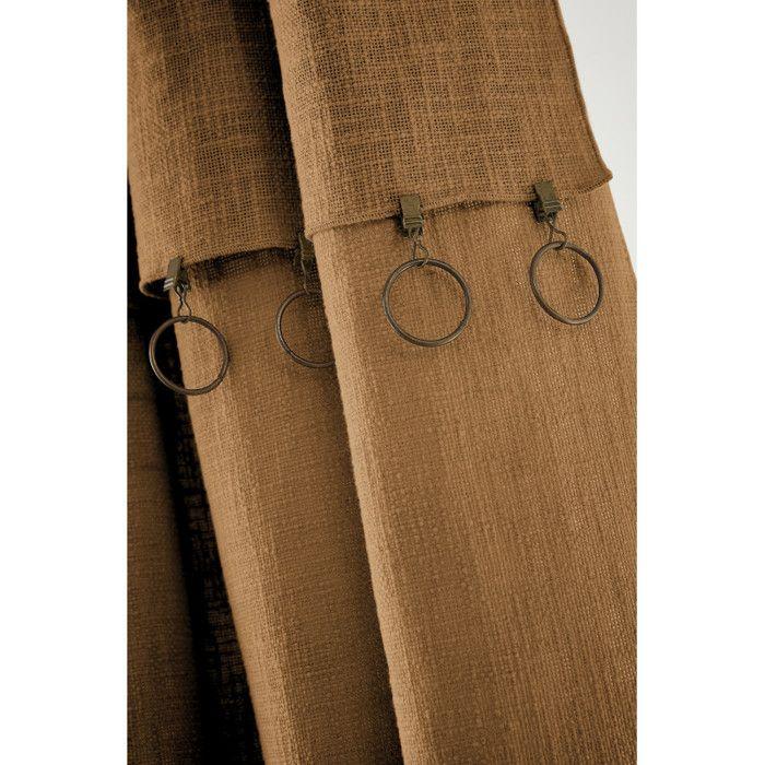 Rideau ajustable + 8 anneaux pince "Sixtine" 140 x 270 cm l'Effet Papillon - Sixtine Camel - 1 Panneau ajustable 140 x 270 cm