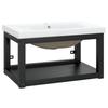 Bathroom Wall Mounted Washbasin Stand with Basin Black Iron