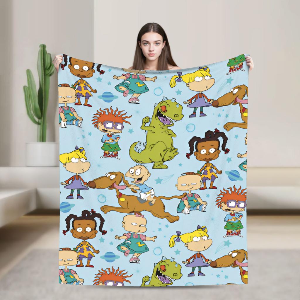 Rugrats Animated Character Blanket Quality Super Warm Bedding Throws Autumn Camping Couch Bed Fluffy Bedspread