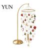 Unique Holiday Present for Friends DIY Christmas Wind Chime Kit, Faux Crystal Bead Hanging Ornament Craft Set Decoration Home with Metal Stand,