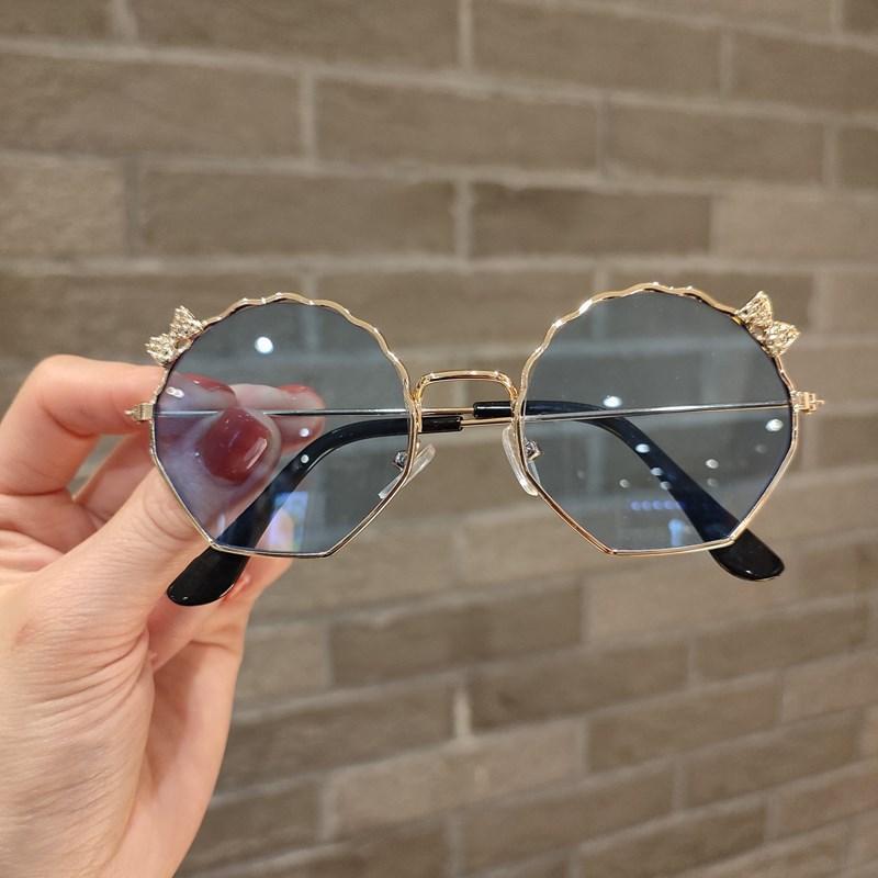 Cute Bow Children'S Glasses Sunglasses Trendy Versatile Sunglasses Children'S Metal Glasses