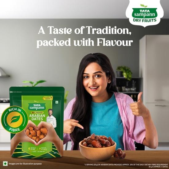 Tata Sampann Premium Arabian Dates, 500g, Rich in Fibre, Naturally Fat-Free, Good for Gut Health