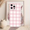 Простой розовый клетчатый чехол для телефона для iPhone 17 Pro Max 16E 15 Pro 14 13 12 11 Mini AIR XS XR XS 8Plus противоударный и амортизирующий