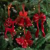 Red Flocking Christmas Bow Wreath Bell Christmas Tree Snowfall Elk Pendant Hanging Ornament Navidad 2026 Noel Home Party Decor