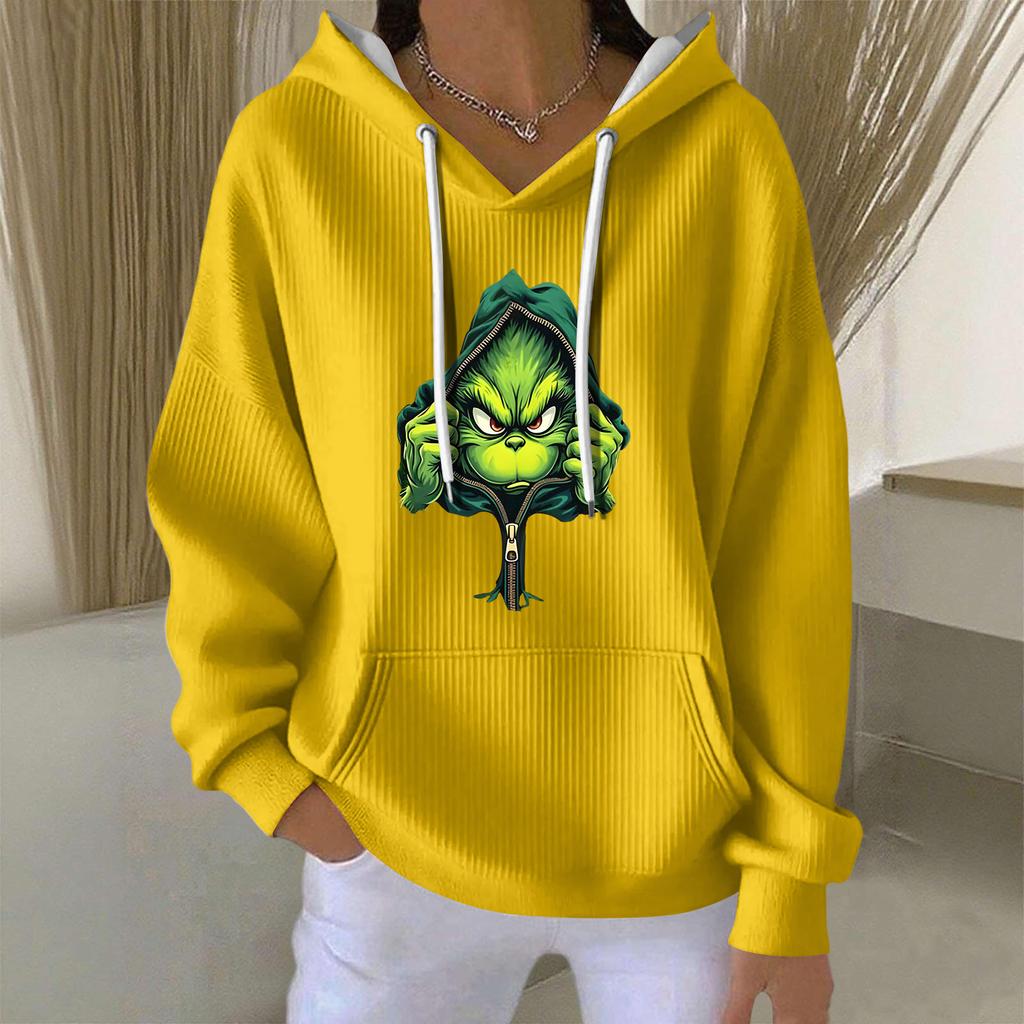 Женская модная повседневная толстовка с длинными рукавами и принтом рождественского ангела