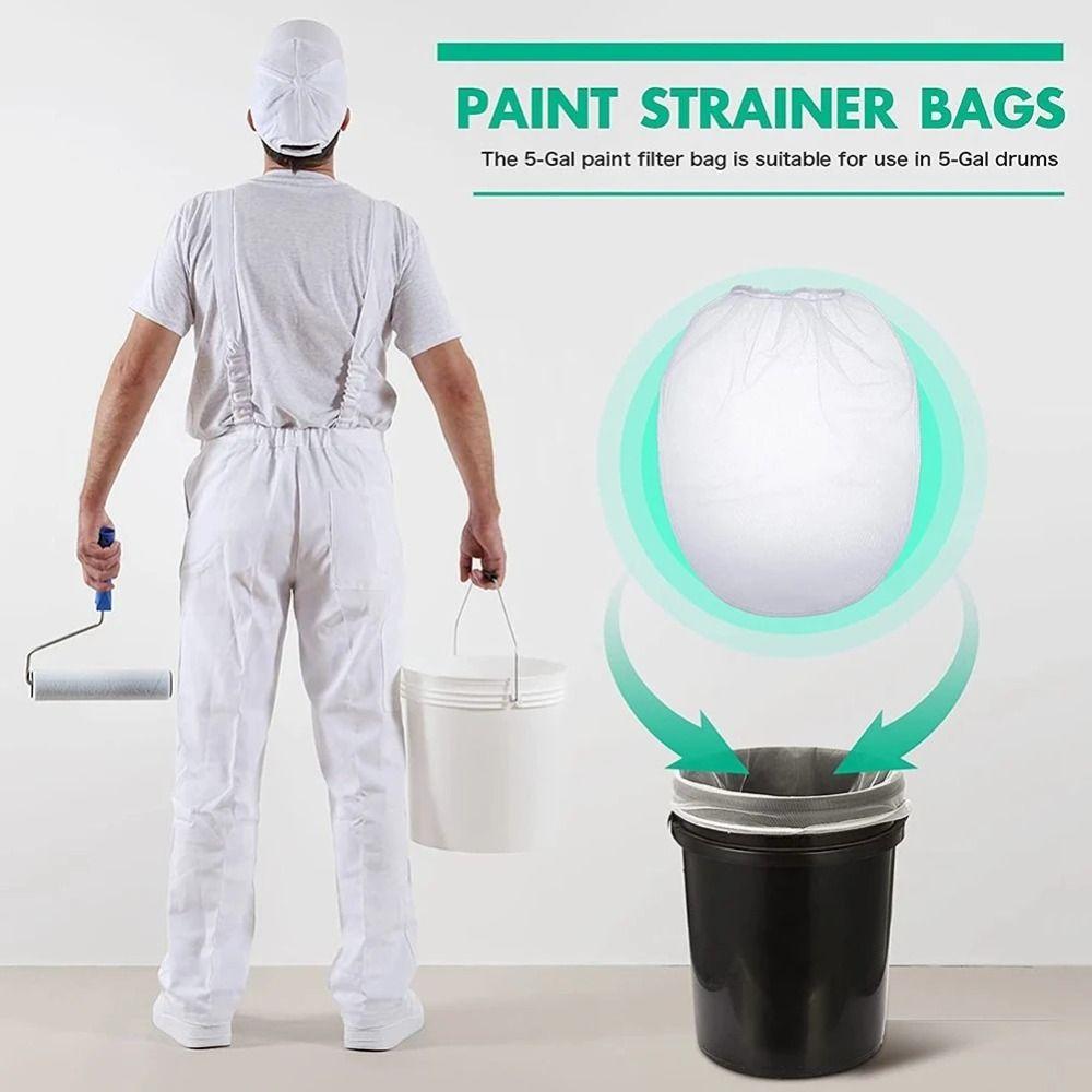 5Pcs 1/2/5 Gallon Liquid Filter Bags Top Opening Paint Screen Net Home Decoration