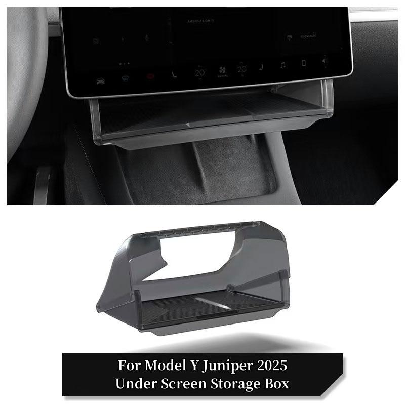 Подэкранный ящик для хранения в центральной консоли для Tesla Model 3/Y Juniper/Launch 2026, Скрытый органайзер-лоток для хранения в центральной консоли