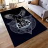 Nordic Raven Carpet with Valknut Symbol and Tribal Patterns Design Suitable for use as an anti-slip for living room bedroom sofas