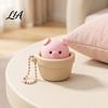 Fidget Clicker Toy Potted Pig with Bead Chain, Clicky Button Decompression for Stress Relief, Finger Backpacks School Bags Decor Handheld Sensory