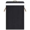 VidaXL Panier à linge avec une seule section bambou noir 320757