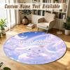 Cinnamoroll Personalized Round Rug Support Custom Name, Soft Home Decor Mat