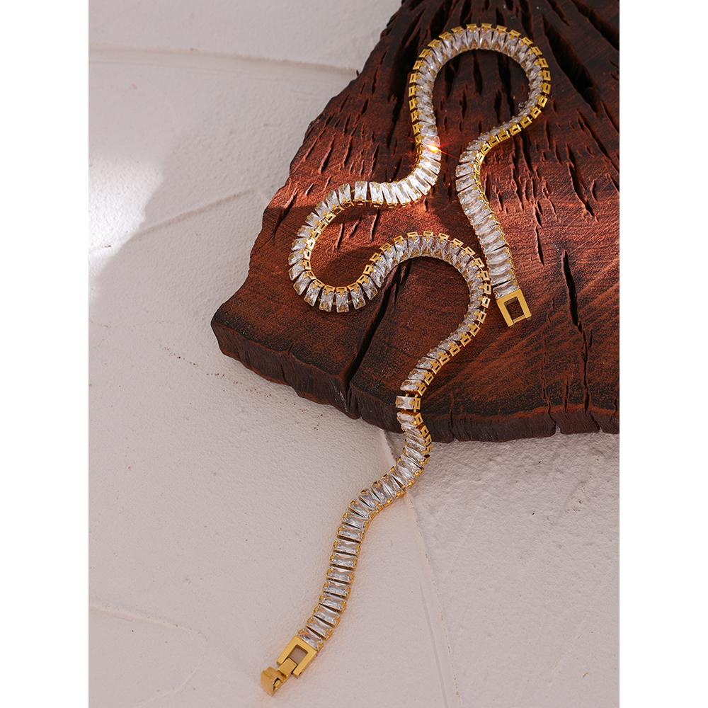 Eetit Ожерелье с воротником-цепочкой из нержавеющей стали и кубическим цирконием для женщин