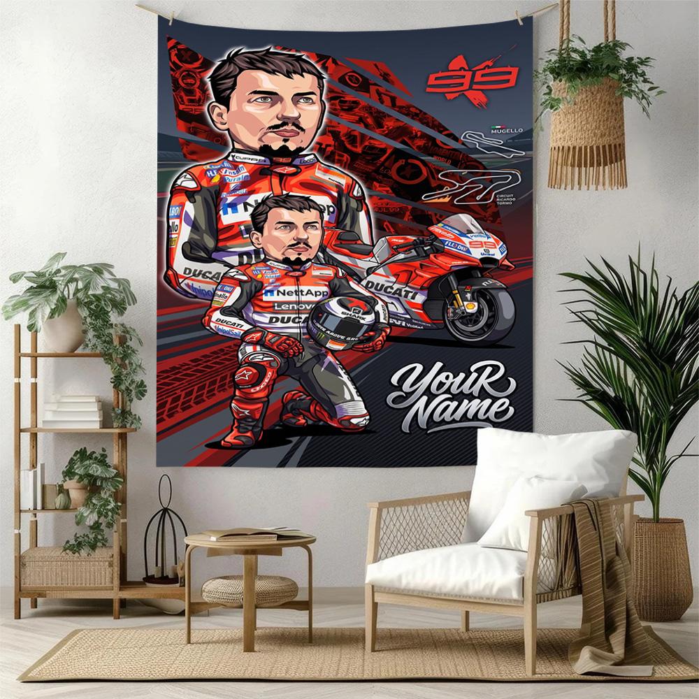 Jorge Lorenzo Custom Your Name Wall Decor Tapestry Art For Pet Memorial Birthdaywedding Party Backdrop Family Gift