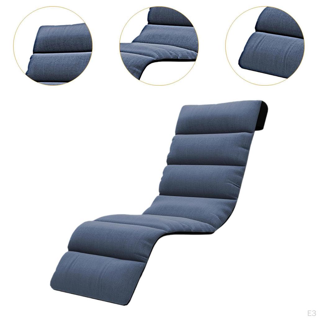 Chaise Lounge Cushion Recliner Chair for Indoor Office Patio Gray