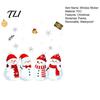 Merry Christmas Decor 1/2 Sheets Snowman Window Cling, Cartoon Decorative Glass Cling Sticker, Waterproof Static Decal for Winter Holiday Party