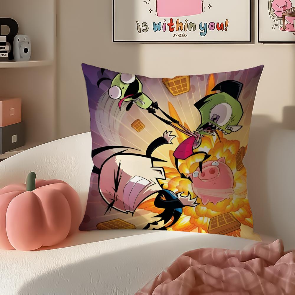 Странная Сумасшедшая Абсурдная Анимационная Серия IInvader Zim Наволочка Подушка Короткий Плюш Невидимая Молния Комнатная Диванная Наволочка