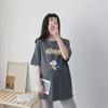 Летний топ для беременных с короткими рукавами в корейском стиле: Стильная футболка средней длины из чистого хлопка для модных мам.