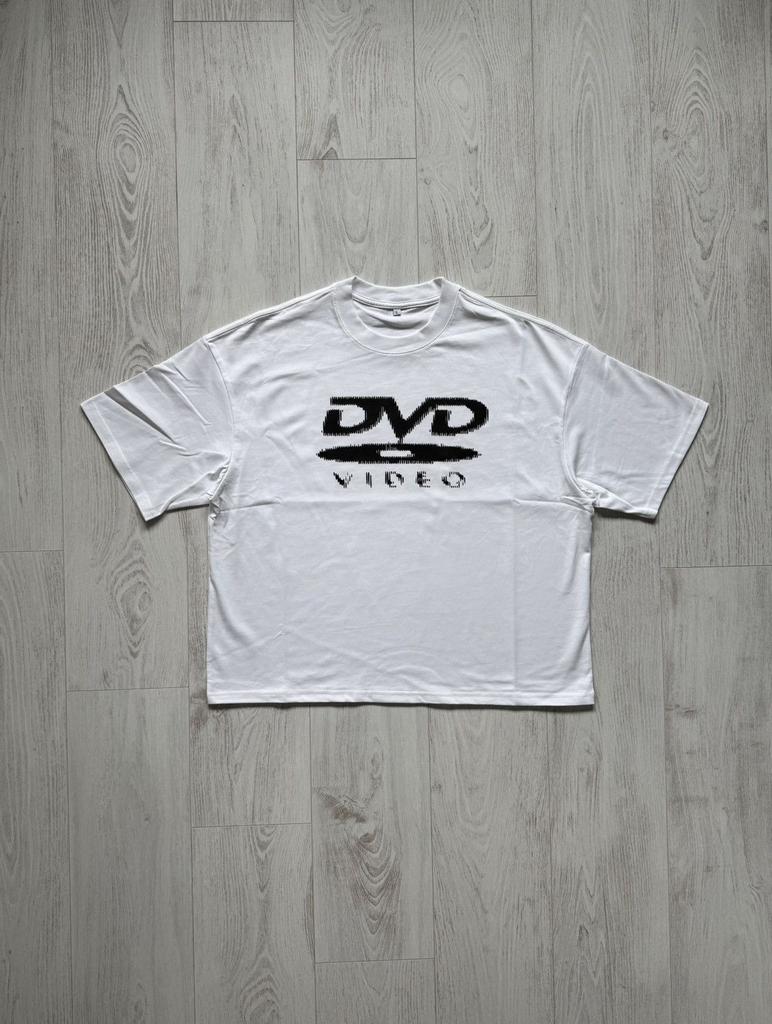 DVD Видео Логотип Прямоугольный Ретро Уличный Y2k Принт Футболка Оверсайз Мужская Женская Повседневная Хлопок Свободный Уличная Одежда Харадзюку Женский Мужской Футболки