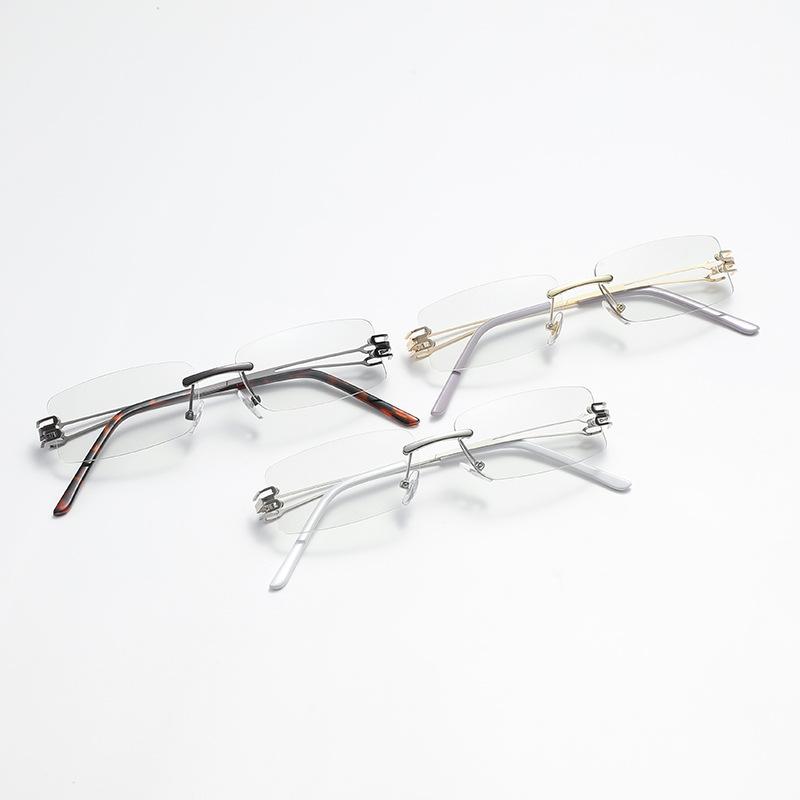 Модные безободковые квадратные очки для коррекции близорукости с изменяющими цвет линзами для женщин и мужчин, фотохромные очки для коррекции близорукости с защитой от синего света, роскошные очки для близи