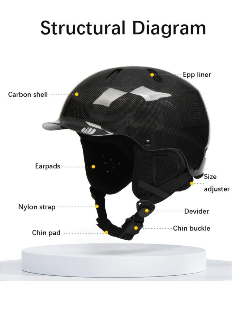 Hot Selling Commercial Products Ski Helmet with Certified for Safety Outdoor Sports High Grade Carbon Fiber Helmet