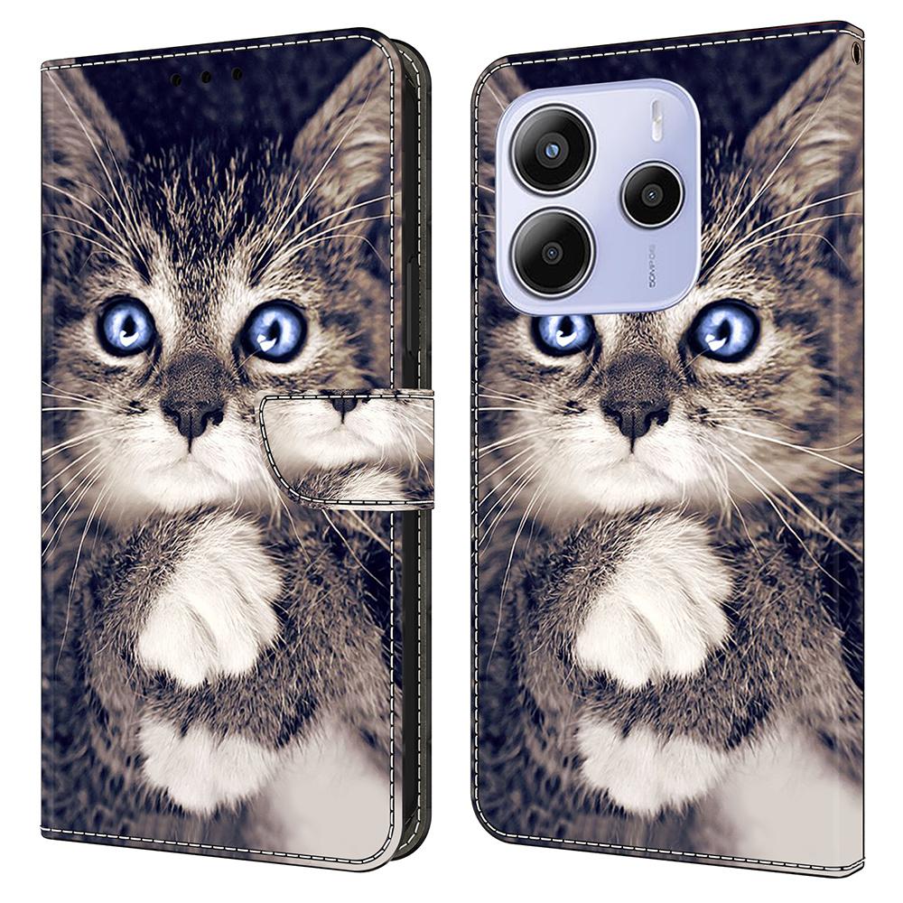 Для Xiaomi Redmi Note 14 5G Кожаный чехол С печатью рисунка Кошелек Подставка Флип-чехол для телефона