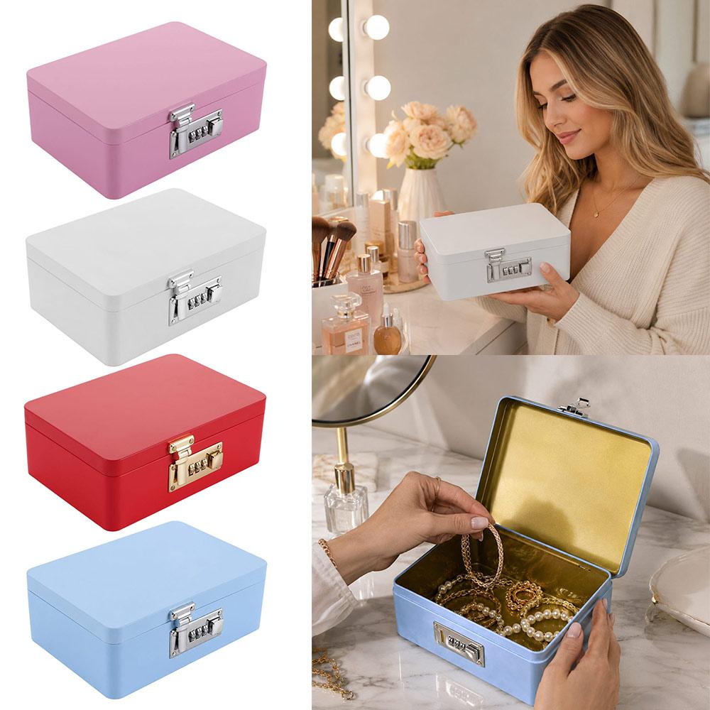 Metal Construction Password Lock Storage Box Combination Lock Key Safe Box Gift Packaging