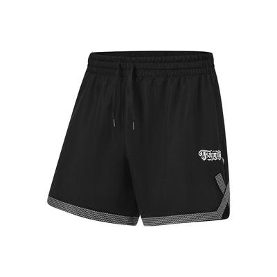 Li Ning X Mister Cartoon Collaboration Badfive Letter Print Competition Basketball Shorts Men shorts Black AAPT613-2