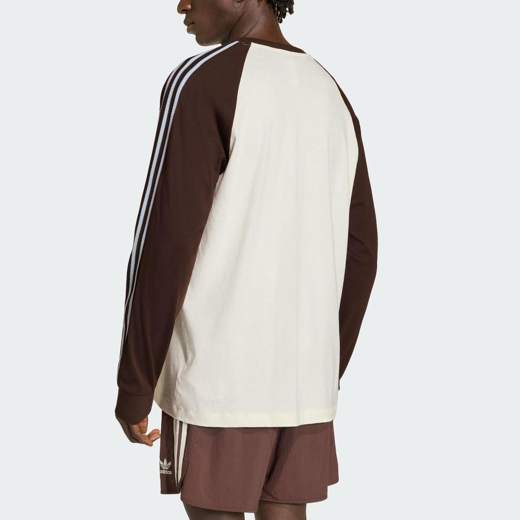 adidas Оригиналы Bc Ls Cali Свитшот с круглым вырезом Хлопок Спортивный Полосатый Лонгслив Мужские Топы HZ3829
