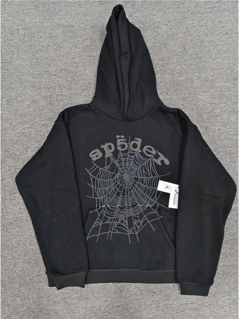 Мужская толстовка с принтом «Паутина» - Модная, свободного кроя, с плюшевой подкладкой