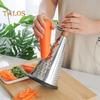 Potato Grater Rubber Bottom Chopping Manual Useful Stainless Steel Fruit Cheese Potato Slicer Kitchen Supply