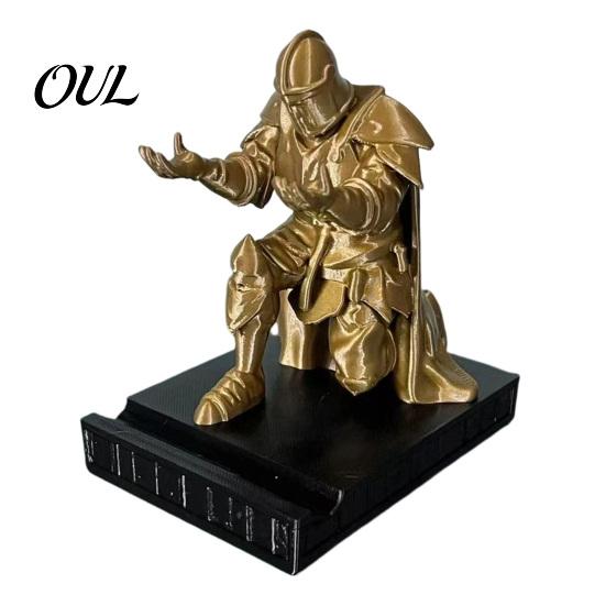 Pen Holder for Office Desk Kneeling Knight Holder, 3D Printed Armor Warrior Scratch-resistant Accessory Organizer, Executive Rest Office, Medieval