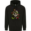 Snake Skull With Roses Tattoo Style Childrens Kids Hoodie