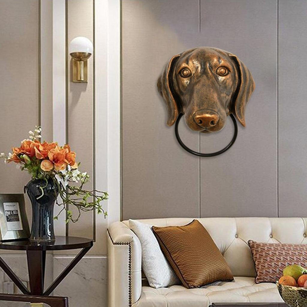 Дизайнерский дверной молоток, декоративный дверной молоток для собаки, настенное искусство, ремесло из смолы