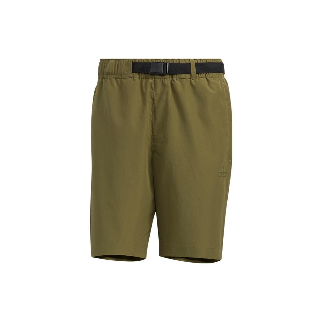 Adidas Solid Color Simple Sports Straight Shorts Men Bottoms Dark-Olive-Green HE9935