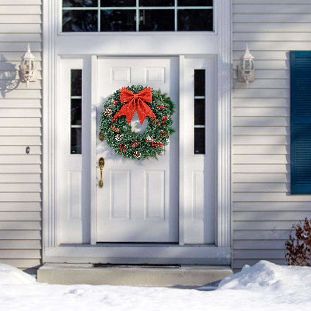 Искусственный венок для входной двери, центральные элементы для праздничного стола, светящийся рождественский венок для внутреннего и наружного украшения