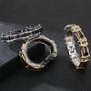 15MM Width Black Fibre Motorcycle Chain Man Bracelet for Men Casting Gold Color 316L Stainless Steel Men's Bracelets & Bangles