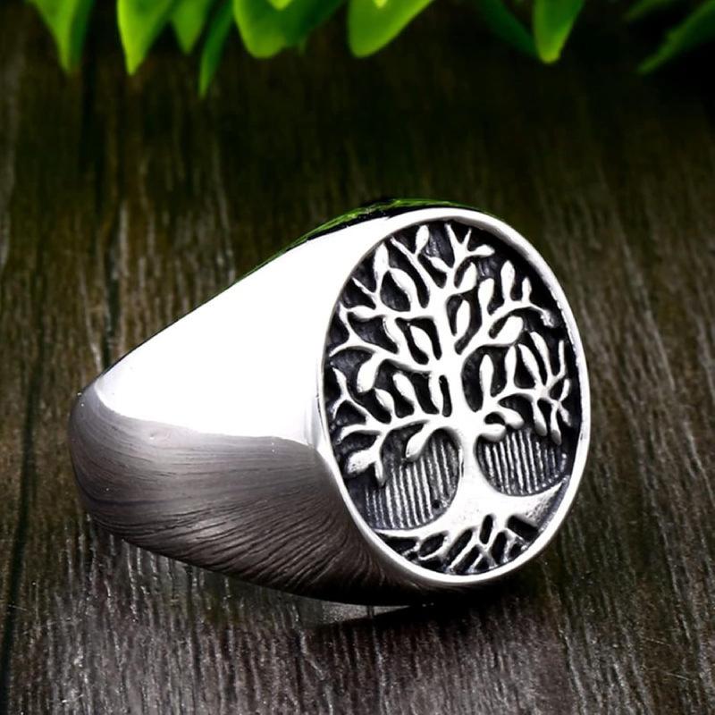 European and American New Tree of Life Oil Ring Hip Hop HIPHOP Jewelry Environmentally Friendly Men's Ring