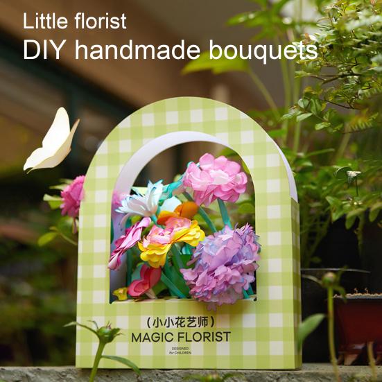 1 Set DIY Watercolor Flower Art Kit Handcrafted Coloring Paper Flower Kit