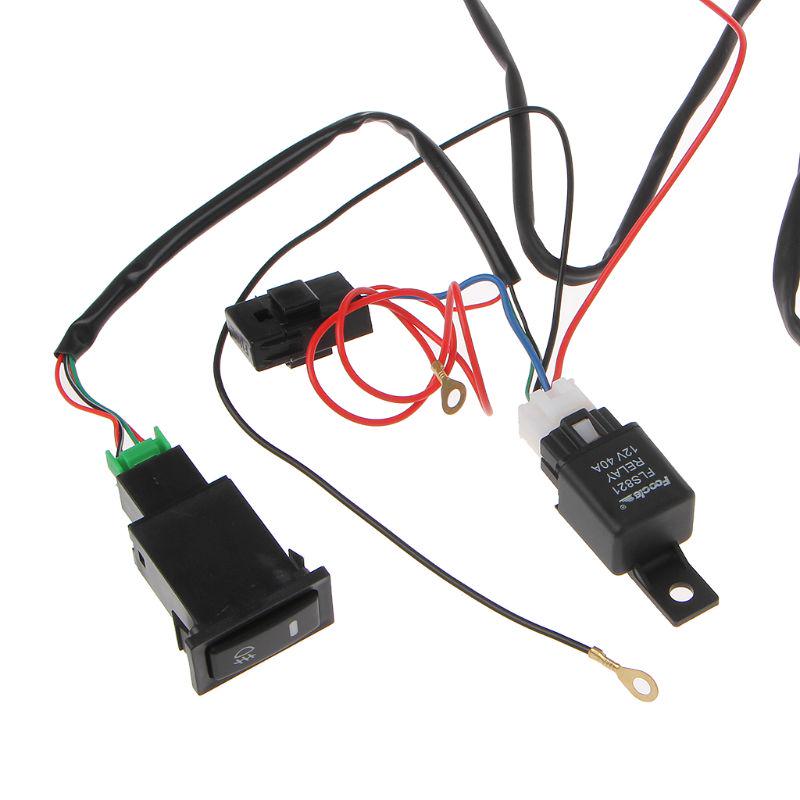 Universal 12V 40A Relay Wiring Harness With On/Off Switch Kit For Car LED Fog Light M77