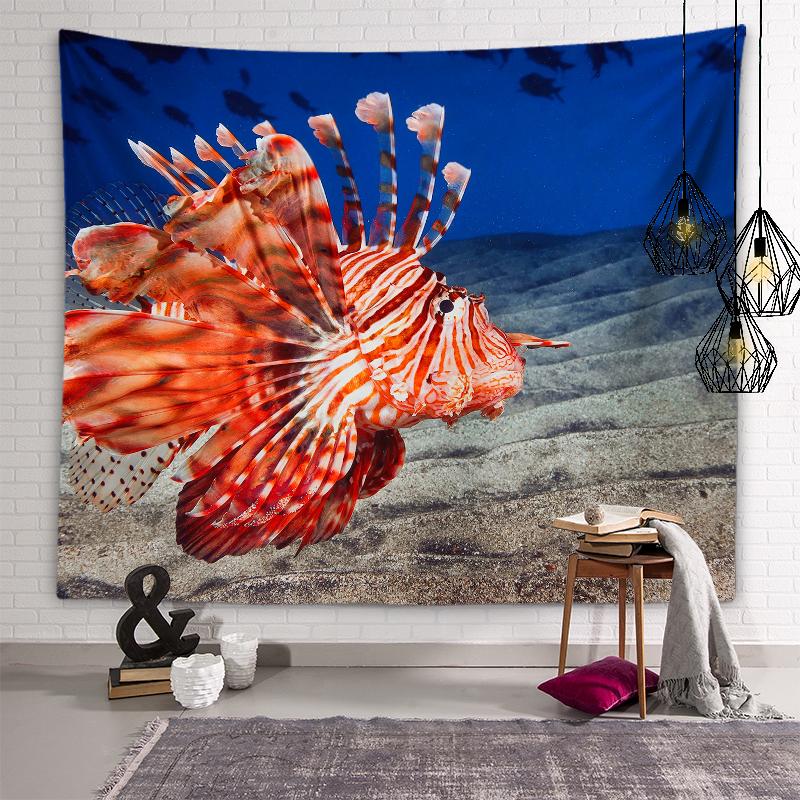 Underwater World Tapestry Sea Life Wall Art Aesthetics Decoration Wall Hanging Bedroom Dormitory Room Aesthetics Home Decoration