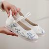Wanqing 2024 Summer Embroidered Hanfu Women's Bow Shoes with Inner Lift