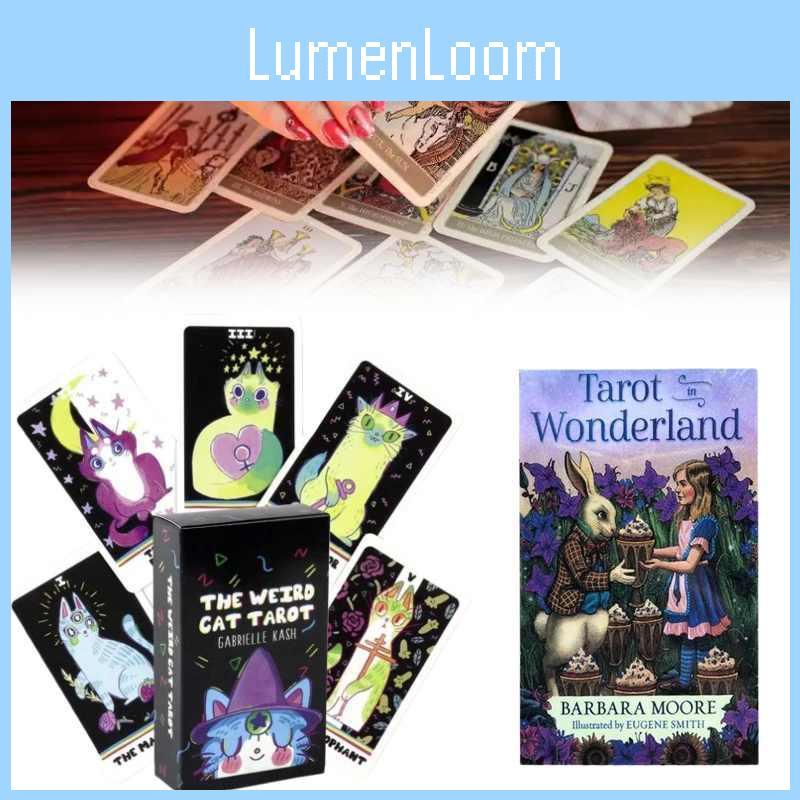 The Weird Cat Tarot In Wonderland Cards Set With Colorful Box For Divination And Entertainment