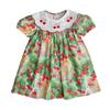 Girls Summer Sweet Cherry Embroidered Peter Pan Collar Short Sleeve Dress Princess Kids Clothing