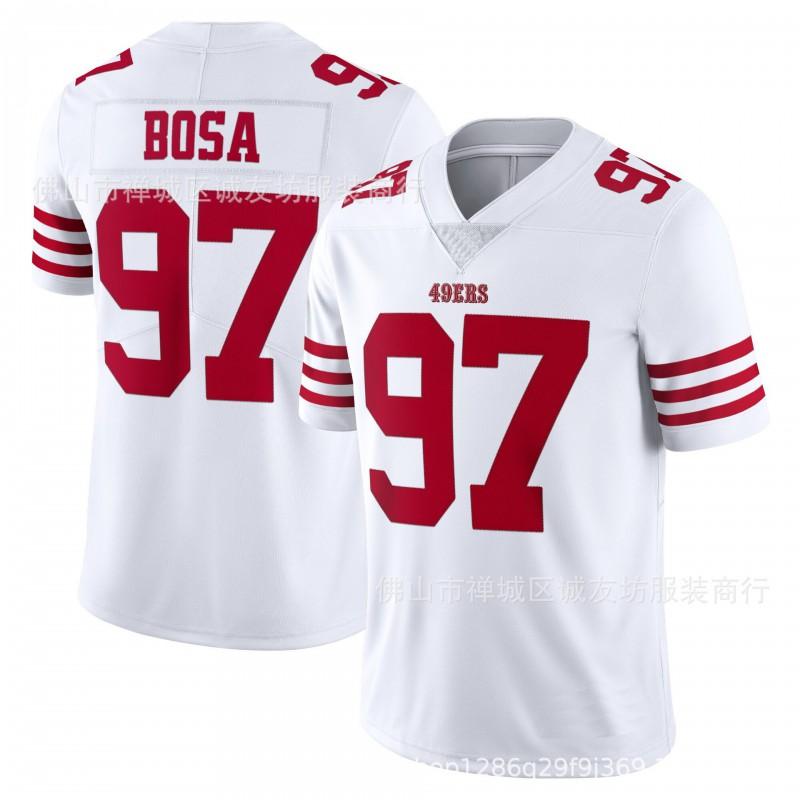 NFL 49ers Nick Bosa 97 Football Jersey Mens White Sports Game S-XXXL
