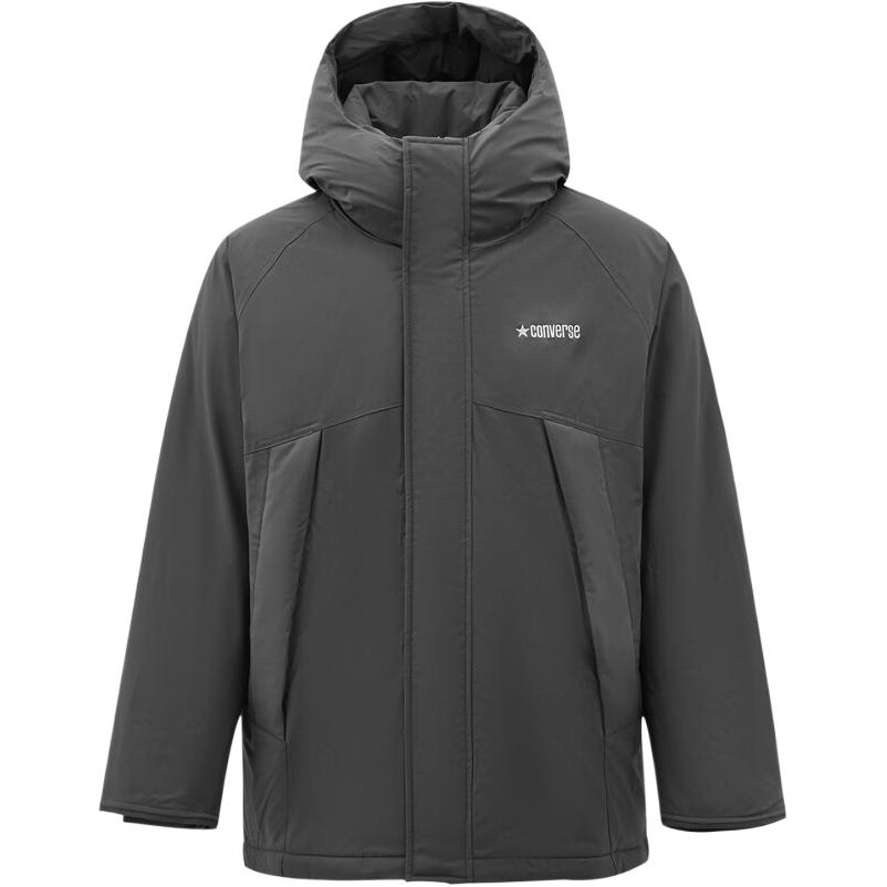 Men's Converse Down Jackets Men's Dark Gray Hooded (Non-detachable) Moderate