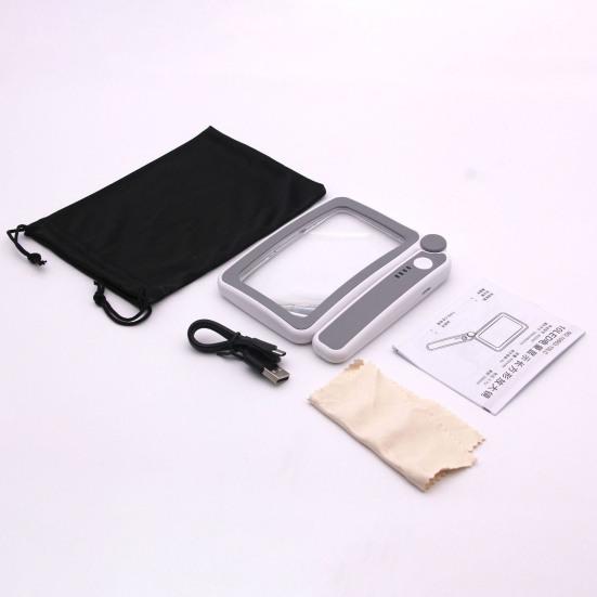 Увеличительное стекло со светодиодной подсветкой. Складная конструкция ручки. Увеличение высокой мощности. Легкая ручная лупа. Помощь при чтении для пожилых людей.