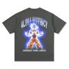 Футболка с принтом Goku Ultra Instinct из Dragon Ball Преодолей свои пределы Графическая футболка Премиум хлопок Круглый вырез Модная уличная одежда Топы